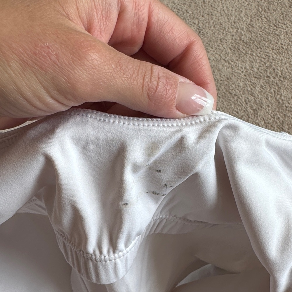 White V-Neck Sports Bra/Crop Tank - Picture 3 of 4